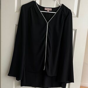 Philosophy Black Blouse with White Piping